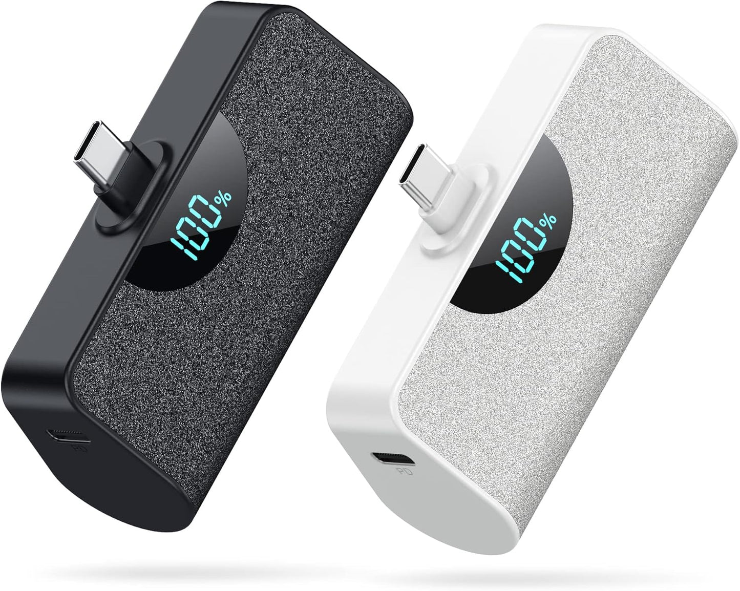 Mini Portable Charger USB-C Power Bank 5200mAh,LCD Display PD Fast Charging Battery Pack Backup Charger Compatible with iPhone 16/16 Plus/16 Pro/16 Pro Max/15 Series,Samsung,Android Phones etc