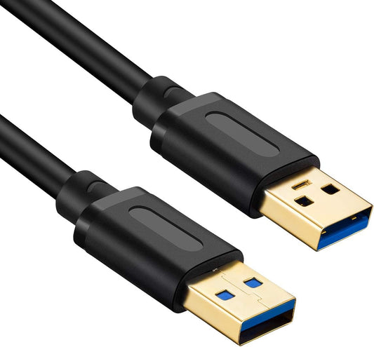 USB 3.0 Male to Male Cable 3Ft,USB to USB Cable with Gold-Plated Connector for Hard Drive Enclosures, DVD Player, Laptop Cooler